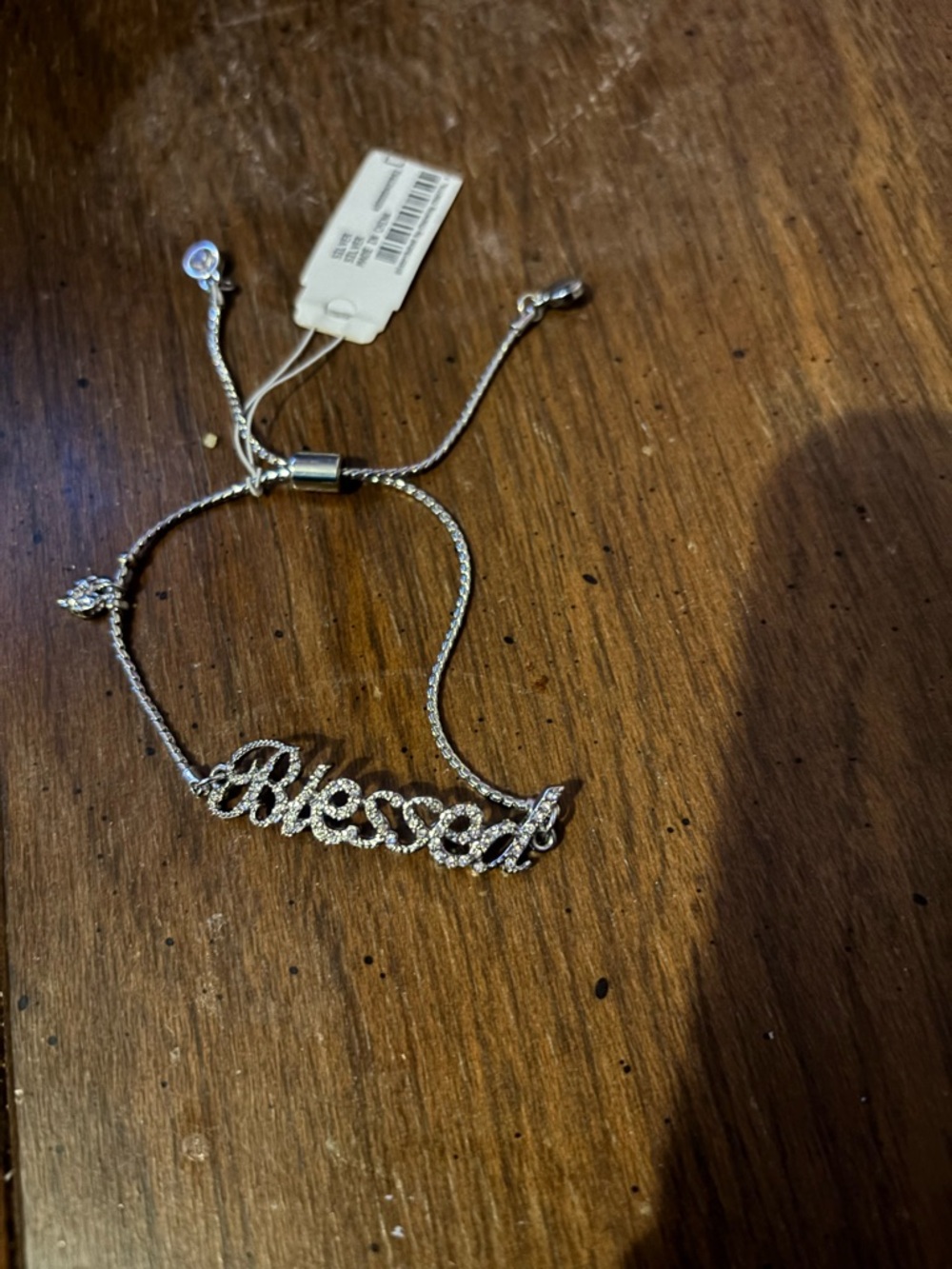 Silver 'Blessed' Script Bracelet - Women's Jewelry